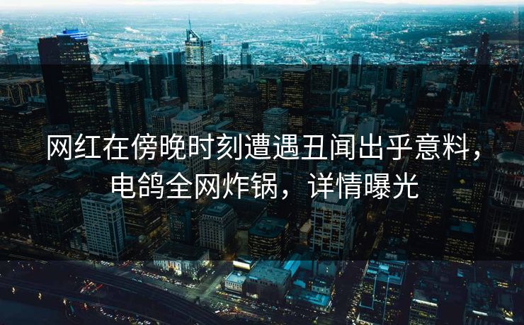 网红在傍晚时刻遭遇丑闻出乎意料，电鸽全网炸锅，详情曝光